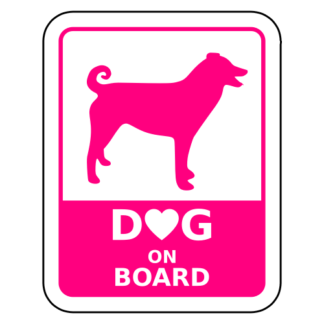 Dog On Board Sticker (Hot Pink)